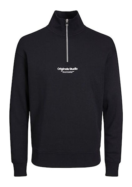 Siyah Erkek Relaxed Sweatshirt Jorvesterbro Sweat Quarter Zıp Hn N