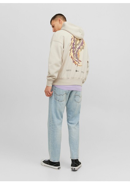 Kapüşon Yaka Krem Erkek Sweatshırt 12244773_JORGRACIA Graphıc Sweat Ho modelleri