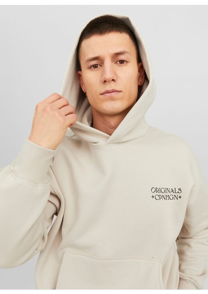 Kapüşon Yaka Krem Erkek Sweatshırt 12244773_JORGRACIA Graphıc Sweat Ho fırsatları
