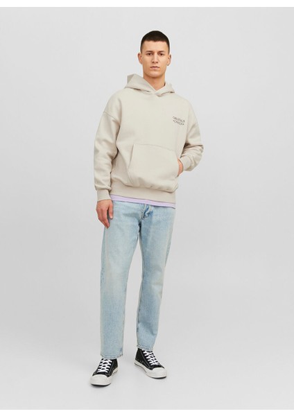 Kapüşon Yaka Krem Erkek Sweatshırt 12244773_JORGRACIA Graphıc Sweat Ho