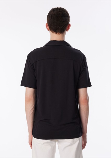 Gmg Fırenze Regular Fit Apaş Yaka Siyah Erkek Gömlek GU24MSS02206