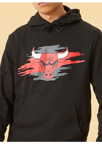 Kapüşonlu Normal Kalıp Düz Siyah Erkek Sweatshirt - Nba Tear Logo Hoody Chibul Blk fiyatları