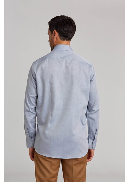 Erkek Regular Fit Klasik Gömlek Gri GM23K232047_D55