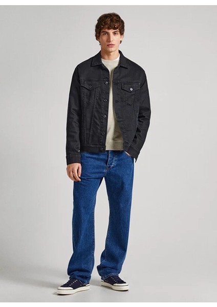Indigo Erkek Straight Fit Denim Ceket PM402885 000 Pınners Coated