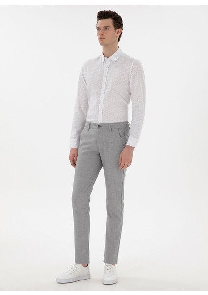Gri Erkek Slim Fit Chino Pantolon Hagas modelleri