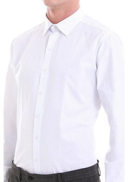 Mavi Slim Fit Baskılı Pamuklu Slim Yaka Uzun Kollu Klasik Gömlek indirimleri
