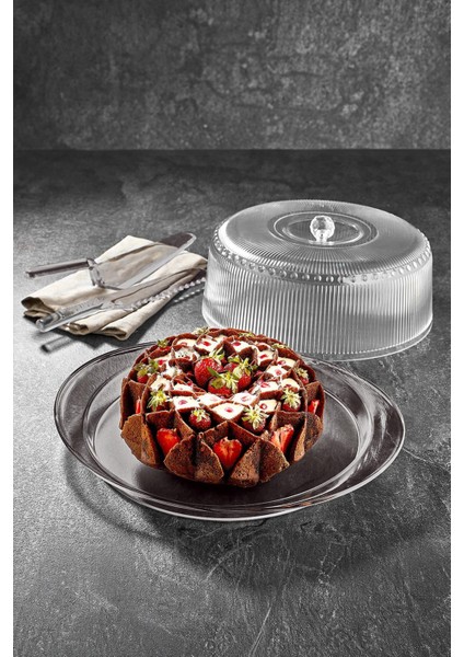 Akrilik Barok Füme 4 Parça Kek Fanus & Kek Saklama Kabı & Şık Sunum Organizeri fiyatları