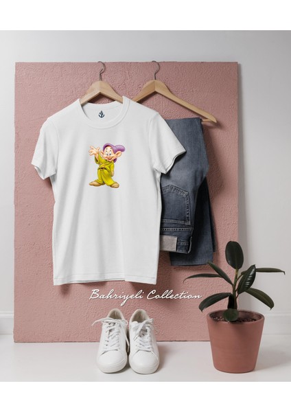 Oversize Seven Dwarfs Dopey Tasarımlı Unisex T-Shirt