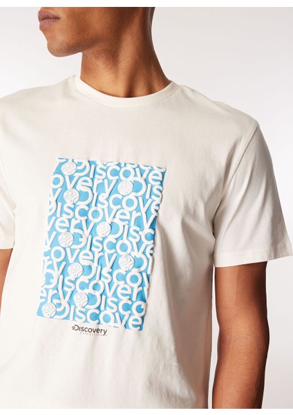 Beyaz Erkek Bisiklet Yaka Relaxed Baskılı T-Shirt D4SM-TST3281 fırsatları