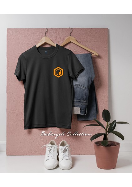 Oversize Core Kripto Coin Cep Tasarımlı Unisex T-Shirt