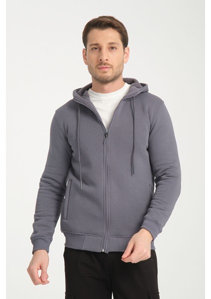 3 Iplik Fermuarlı Kapşonlu Sweatshırt 6052 fırsatları