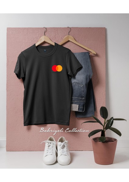 Oversize Logo Mastercard Product Font Cep Tasarımlı Unisex T-Shirt
