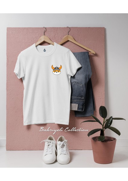 Oversize Floki Floki Inu Coin Cep Tasarımlı Unisex T-Shirt