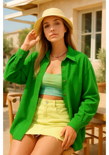 Kadın Uzun Kollu Oversize Gömlek modelleri