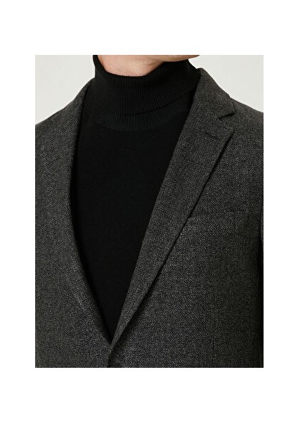 Antrasit Erkek Slim Fit Armürlü Ceket 1093110
