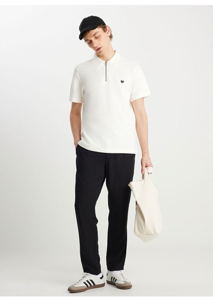 Siyah Erkek Regular Fit Chino Pantolon W221266001 Tencel Pantolon