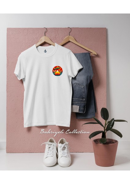 Oversize Red Zeppelin Disk Cep Tasarımlı Unisex T-Shirt