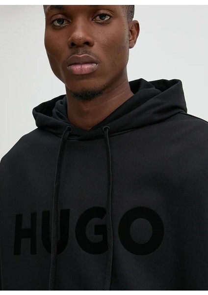 Siyah Erkek Kapüşon Oversize Düz Sweatshirt 50529090_DITCHLE