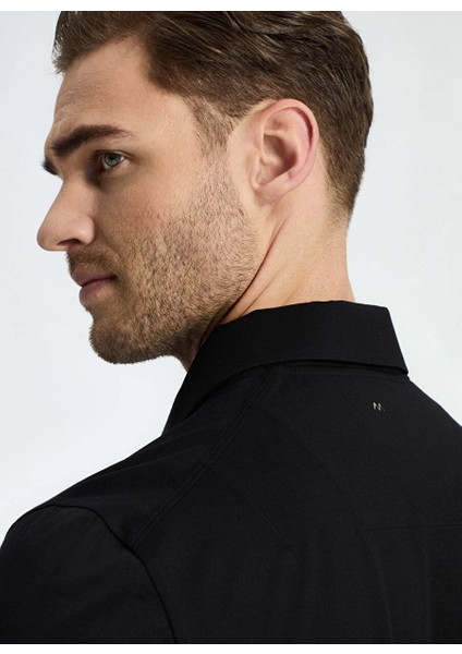 Merserize Pamuk Siyah Polo Yaka T-Shirt modelleri