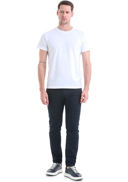 Lacivert Regular Fit Düz 5 Cep Pamuklu Kanvas Pantolon