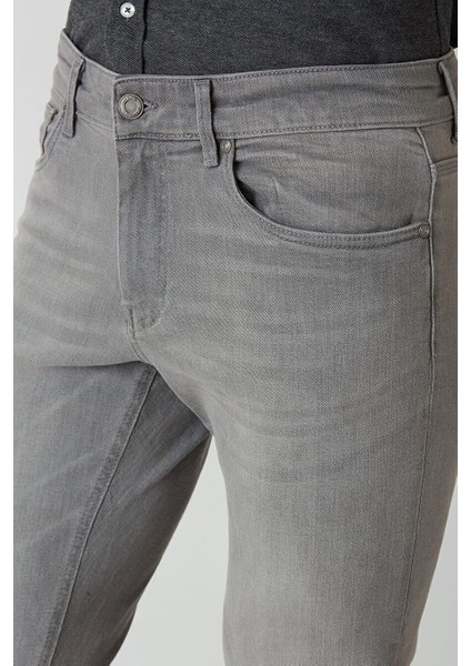 Erkek 5 Cepli Denim Pantolon Gri PNJ22Y22102_D55 fırsatları