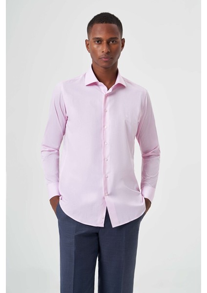 Erkek Regular Fit Klasik Gömlek Pembe GM23K232025_D29