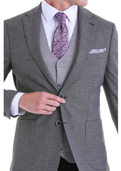 Siyah Slim Fit Desenli Mono Yaka Casual Ceket modelleri