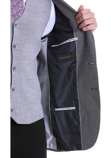 Siyah Slim Fit Desenli Mono Yaka Casual Ceket indirimleri