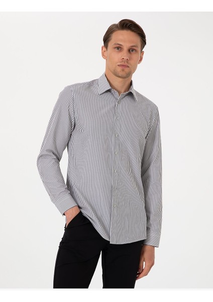Siyah Slim Fit Uzun Kollu Gömlek