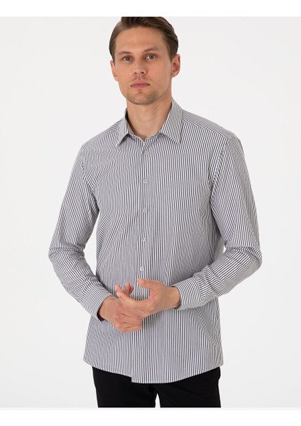 Siyah Slim Fit Uzun Kollu Gömlek