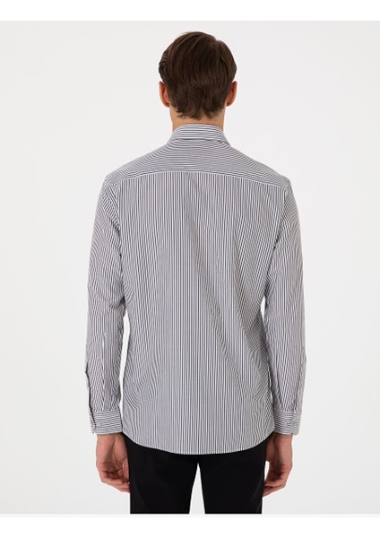 Siyah Slim Fit Uzun Kollu Gömlek