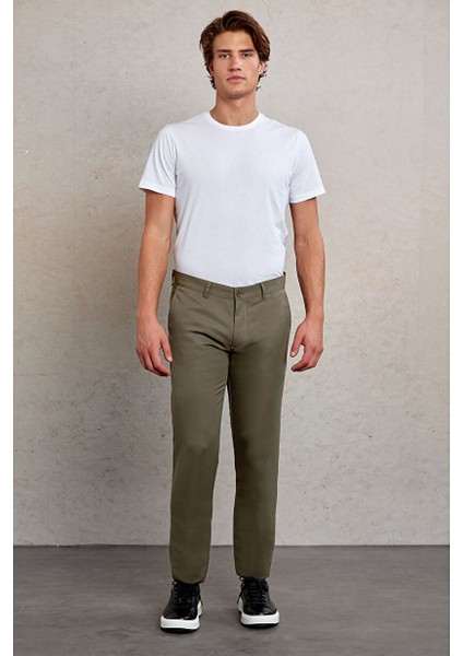 Haki Slim Fit Desenli Yandan Cep Kanvas Pantolon fiyatları