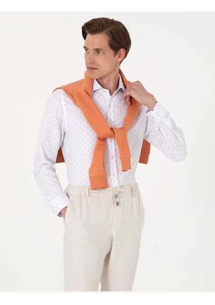 Beyaz Slim Fit Uzun Kollu Gömlek modelleri