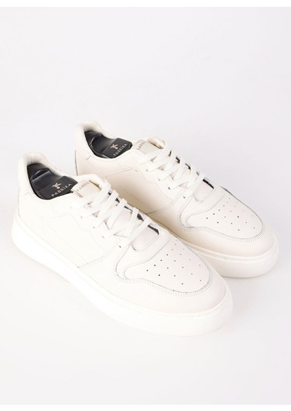 Ekru Erkek Deri Sneaker Aelı