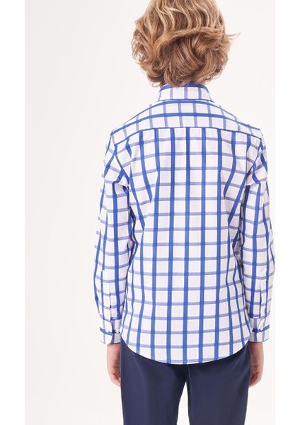 Regular Fit Yaka Düğmeli Lacivert Erkek Çocuk Gömlek GM23Y231169_D39