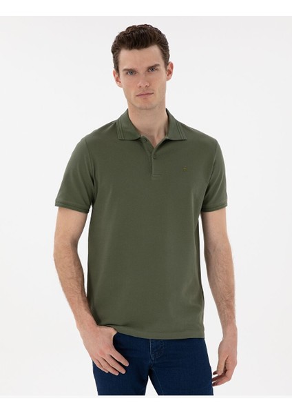 Haki Regular Fit Basic Tişört