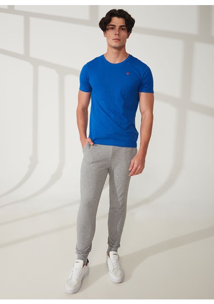 Bisiklet Yaka Mavi Erkek T-Shirt FM23S07TGBLUETTE modelleri