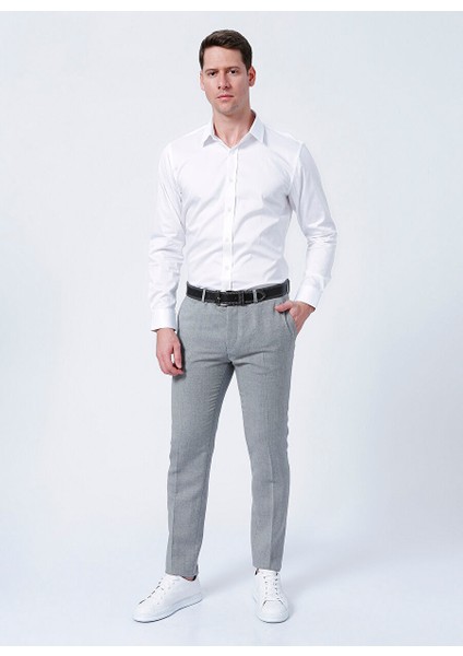 Normal Bel Dar Paça Slim Fit Gri Erkek Pantolon 1081904