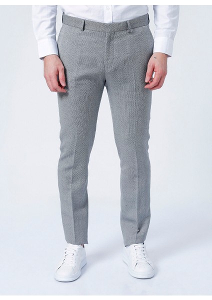 Normal Bel Dar Paça Slim Fit Gri Erkek Pantolon 1081904