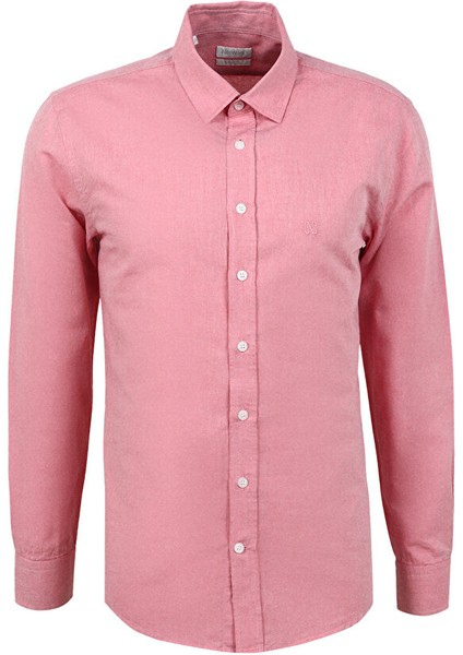 Slim Fit Klasik Yaka Kiremit Erkek Gömlek 1087359