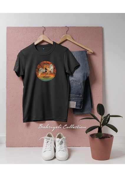 Oversize LED Zeppelin Swan Song Records Tasarımlı Unisex T-Shirt