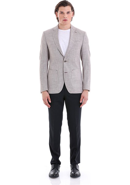 Bordo Slim Fit Desenli Mono Yaka Casual Ceket