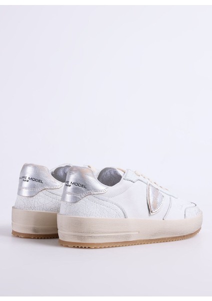 Beyaz Erkek Deri Sneaker Nıce Low Man