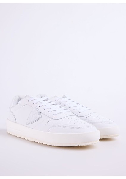 Beyaz Erkek Deri Sneaker Nıce Low Man