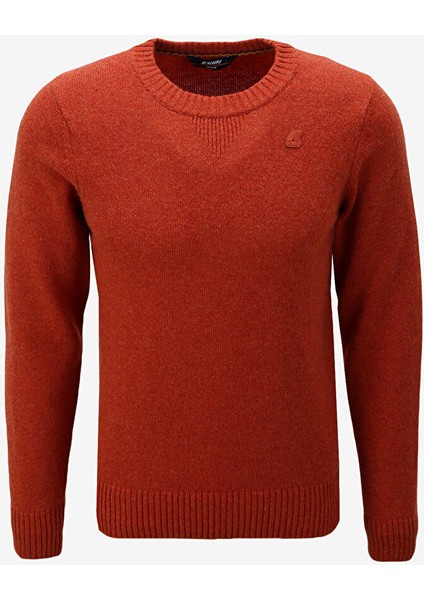 Klasik Yaka Normal Düz Turuncu Erkek Kazak K2112PW_SEBASTIEN Lambswool