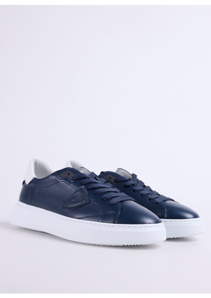 Lacivert Erkek Deri Sneaker Temple Low Man