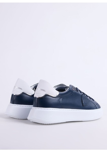 Lacivert Erkek Deri Sneaker Temple Low Man