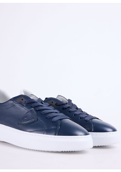Lacivert Erkek Deri Sneaker Temple Low Man