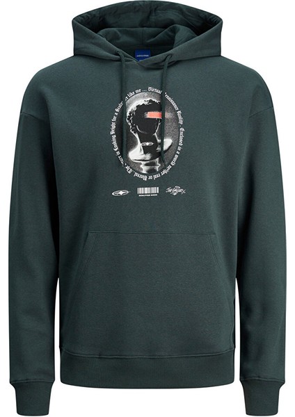 Kapüşon Yaka Koyu Yeşil Erkek Sweatshırt 12243619_JOROPUS Sweat Hood Tg