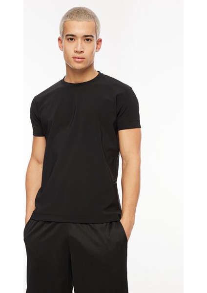 Bisiklet Yaka Siyah Erkek T-Shirt 61103091 modelleri